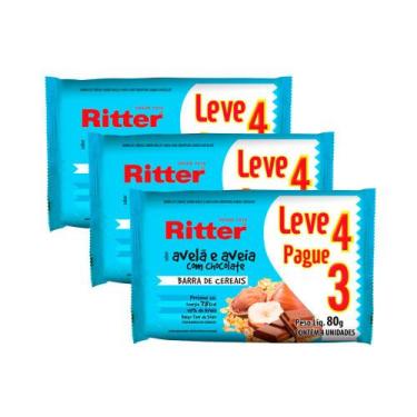 Imagem de Kit 3 Barra de Cereais Ritter Avelã e Aveia com Chocolate Leve 4 Pague