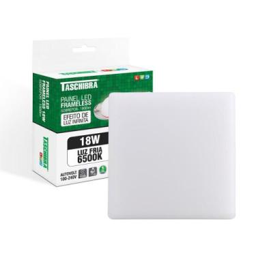 Imagem de Painel de Led Taschibra Frameless Quadrado Sobrepor 18W Bivolt, 6500K 