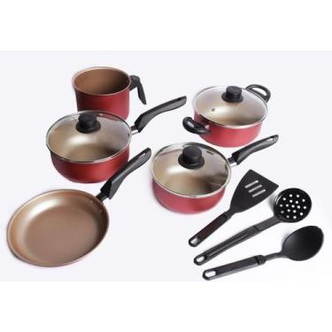 Imagem de Jogo De Panelas 08 Peças Cereja Antiaderente Remaza