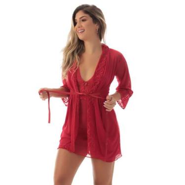 Imagem de Robe Fristyle Em Tule Noiva Vermelho Feminino, G