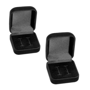 Imagem de Kit 2 Caixinhas Estojo de Veludo Aliança Anel Casamento Presente - Ane