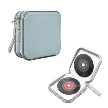 Imagem de WINUERK Capa para CD, suporte de DVD de plástico rígido com capacidade para 48 unidades, bolsa carteira de disco portátil com zíper para carro, viagem em casa, grande armazenamento universal para DVD