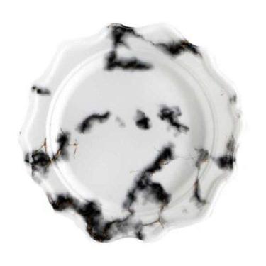 Imagem de Pratos de jantar festivos - 18,4 cm | Mármore branco | Pacote com 24