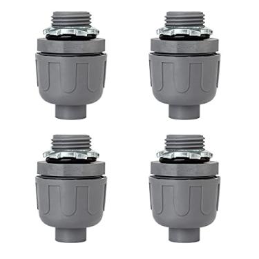 Imagem de ISPINNER 4 peças NPT 3/10.2 cm não metálicos líquidos apertados conectores de conduíte elétrico, certificação UL, 94V-1, pacote com 4