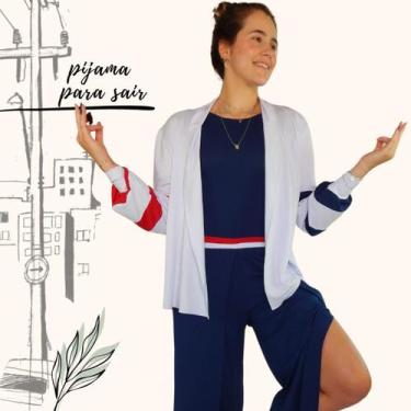 Imagem de Pijama Feminino Homewear Preguistê Multifuncional Ocasional Tríade Mar