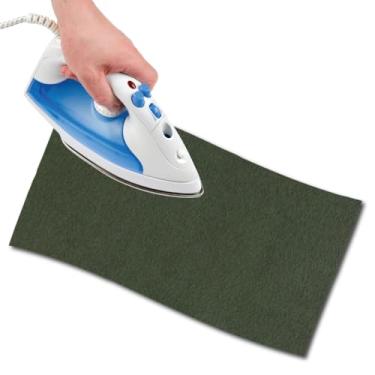 Imagem de USIT, 1 patch de reparo de camurça simulada a ferro, 61 x 23 cm, ideal para consertar calças, jaquetas e camisas, corantes inalteráveis, verde floresta