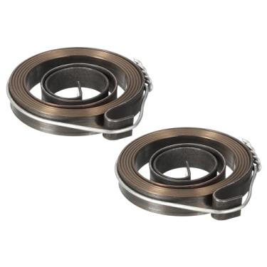 Imagem de uxcell Prensa de broca, mola, pressão, pena, retorno, mola, montagem, mola, aço, acabamento de escurecimento químico, 680 mm, expansão longa, 34 x 6 x 0,65 mm, 2 peças