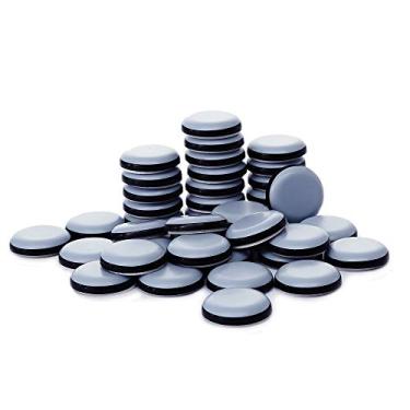 Imagem de Deslizantes de móveis, rodas, rodado, PTFE (Teflon) para cadeira, movimentos, deslizadores para carpete e superfície de madeira – mova seus móveis de forma fácil e segura – o melhor protetor de piso..., 7/8" Adhesive, grey-40pack, Quantity-40 pack