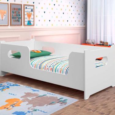 Imagem de Cama Solteiro Montessoriana 100% MDF Resistencia Conforto Grade Proteç