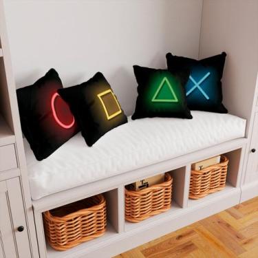 Imagem de Kit 4 Capas De Almofadas COM ENCHIMENTO Infantil Decorativa Botões Vid