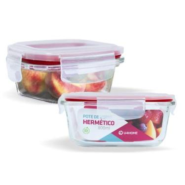 Imagem de Kit 2 Potes Vidro Herméticos Marmita Mantimentos 800ml - U4home