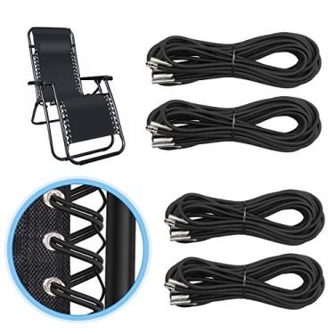 Imagem de Kit universal de cabos de reparo de cadeira de gravidade zero, kit de ferramentas de reparo de cabos elásticos de substituição para reparo de cadeiras de gravidade zero, poltronas reclináveis (preto)