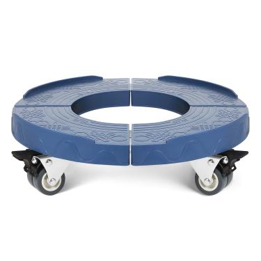 Imagem de W B D WEIBIDA Dolly Redondo com Rodas Capacidade Resistente de 440 Libras, Lata de Lixo Ajustável de 15-19 Polegadas Dolly Multifuncional Grande Barril Dolly com 4 Rodas Giratórias de Travamento, Azul