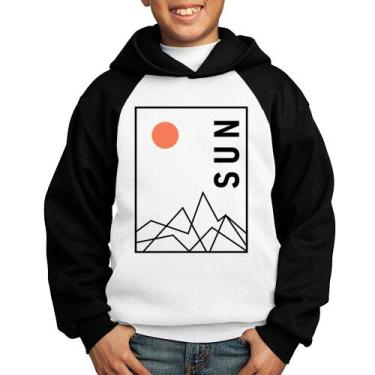 Imagem de Moletom Infantil Abstract Sun - Foca na Moda, Branco, Preto, 6