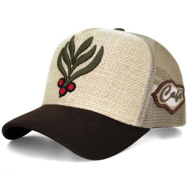 Imagem de Boné Sacudido's - Café - Cafeicultor - Juta Bege - Sacudidos