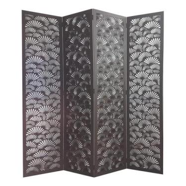 Imagem de Biombo 4 Folhas 172X180cm Mdf Modelo 25 Rustico Vazado - Rosane Artes