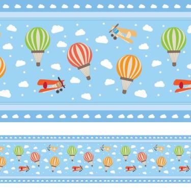 Imagem de Faixa de Parede para Quarto de Bebê Balões 6mx15cm - Quartinhos