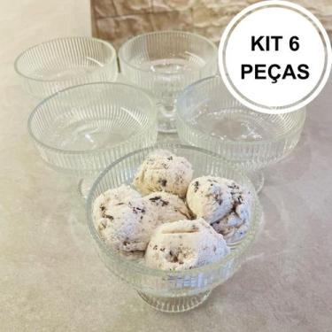 Imagem de Conjunto 6 Taças para Sorvete e Sobremesa de vidro - Glass 310ml - keh