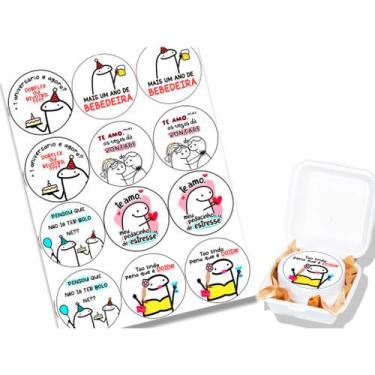 Imagem de Papel arroz 9,5 cm 12 unidades comestível para bento cake mini bolo fl