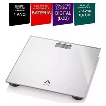 Imagem de Balança Digital Serene Digi-health Hc021 180kg - Prata - MULTILASER