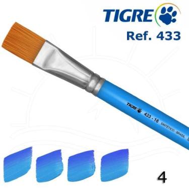 Imagem de Pincel Tigre 433 - Chato Sintético Dourado, 04