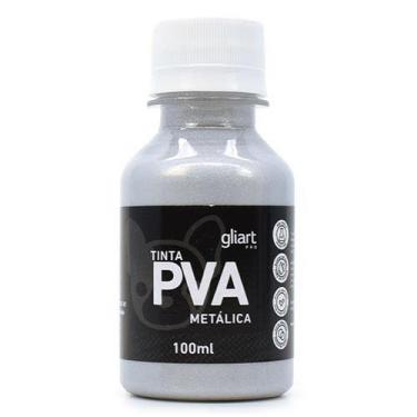 Imagem de Tinta PVA Metálica 100ml - Gliart, Prata