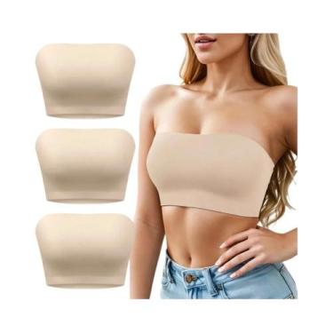 Imagem de Sutiã Feminino Sexy Sem Alças - Tubo, Silicone, Ultrafino e Antiderrap