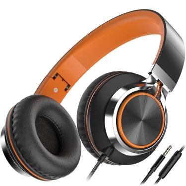 Imagem de Fones de ouvido Ailihen C8 Fones de ouvido leves dobráveis com microfone para iPhone, iPad, iPod, smartphones Android, PC, laptop, Mac, Mp3/mp4, tablet, fone de ouvido para música ou jogos ..., Preto