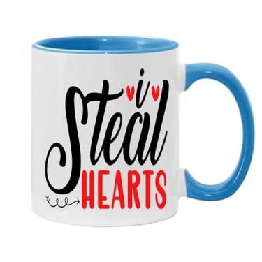 Imagem de SpreadPassion Caneca de café I Steal Hearts, presente para namorado e namorada, ideia de presente de dia dos namorados, presente para marido e esposa, ideia de presente de aniversário do dia dos
