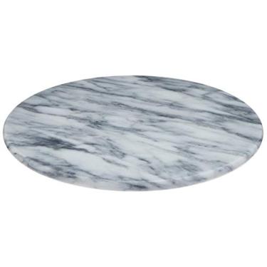 Imagem de Bandeja Giratoria Redonda, De Marmore - 30cm Holar Branco