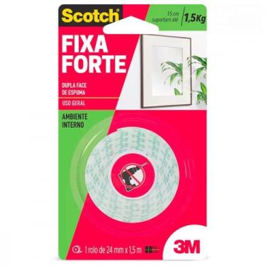 Imagem de Fita Dupla Face 3M Fixa Forte Espuma 24Mm X 1,5M - 1,5Kg