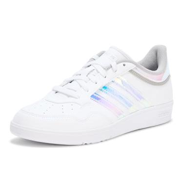 Imagem de adidas Tênis feminino de basquete Hoops 4.0, Branco/Cinza, 40