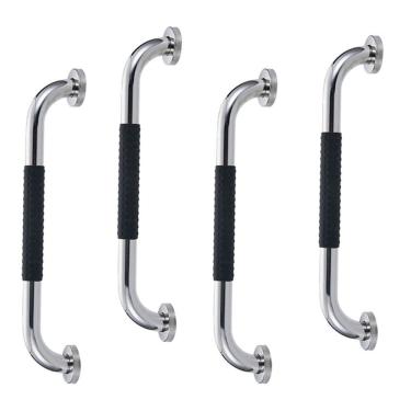 Imagem de Barra de Apoio 60cm Inox Suporte Antiderrapante Kit 4 unidades Banheiro Box Idoso Criança Gestante Cadeirante Proteçao Segurança Acessibilidade