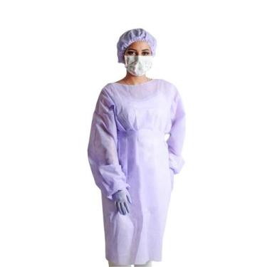 Imagem de Avental Descartável TNT Manga Longa Lilás 10un Protdesc