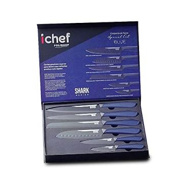 Imagem de ICHEF POLISHOP Conjunto de Facas Shark Series Special Cut Blue Duo