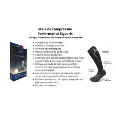 Imagem de Meia Esportiva Performance 520 Sigvaris 3/4 20-30 Mmhg Preto, M2