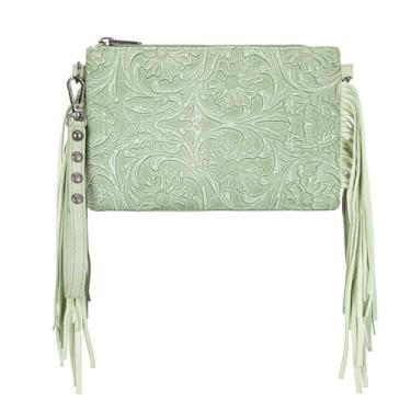 Imagem de Montana West Bolsa Western para mulheres, bolsa transversal, bolsa clutch de pulso, Verde claro