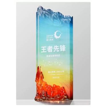 Imagem de Bespoke Crystal Trophy - Prêmio luxuoso para vencedores de competições, reuniões corporativas e reconhecimento de funcionários - Inspiração Grand Mountain Peak (5, 24 x 9 cm)