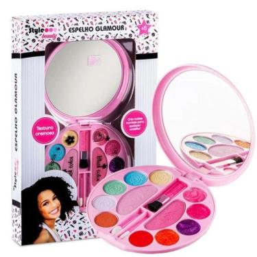 Imagem de Kit Maquiagem Infantil Espelho Glamour My Style Beauty Multikids Menin