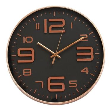 Imagem de Relógio De Parede Grande Moderno Rosê Preto 34cm