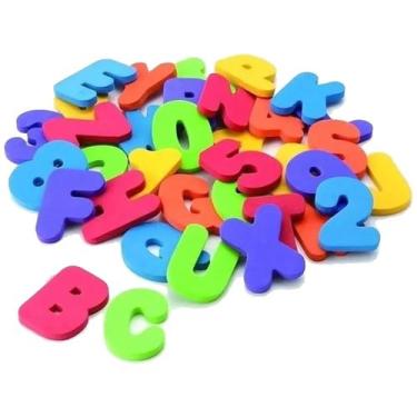 Imagem de Letras E Números Alfanumérico em Eva Colorido 36 Peças 8CM - EVAMAX