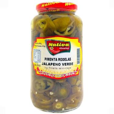 Imagem de Pimenta Jalapeño Verde em Rodelas 880g Nativa em Conserva