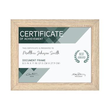 Imagem de MCS Moldura de madeira natural para galeria de estúdio, 20 x 27 cm, moldura retangular para fotos, pôsteres e impressões de arte e cavalete para exibição de tapletop (pacote com 1)