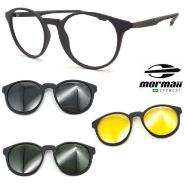 Imagem de Armação Grau Redondo Mormaii 6071 Swap2 Preto +3 Clipons CGN, Preto