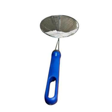 Imagem de Escumadeiras Fritura Inox Grande 38CM - Acco, Azul