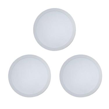 Imagem de Kit 3 Painéis Plafon Led de Sobrepor Modaza Redondo 24W, Branco 6500K