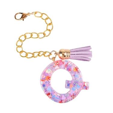 Imagem de HAPPYLIVE SHOPPING Acessórios de letras para copo Stanley, corrente de garrafa de água com letra, 1 peça de chaveiro fofo com pingente com borla para Stanley Tumbler para mulheres, Resina epóxi