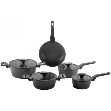 Imagem de Jogo de Panelas Brinox Cerâmico 5 Peças Carbon Ceramic Life Indução