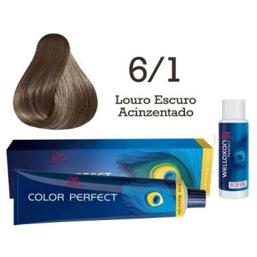 Imagem de Coloração Color Perfect 6.1 Louro Escuro Acinzentado Oxidante Welloxon
