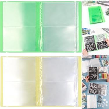 Imagem de Pacote com 2 adesivos grandes para armazenamento de fotos, álbum de carimbos e matrizes de corte, pasta organizadora de livros para armazenamento de cartões, faça você mesmo, scrapbook, suprimentos